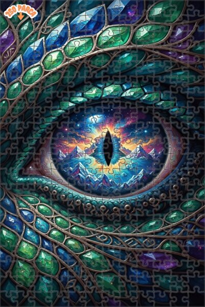 Esranın Dünyası Mysterious Dragon Eye Watercolor Look Wooden Puzzle 250 Piece...