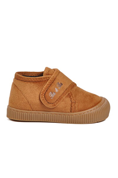 Aspor Tan Suede Velcro Unisex Children's Slippers