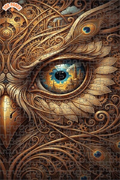 Esranın Dünyası Mystical Mechanical Owl Eye Oil Painting Lookalike Double-Lay...