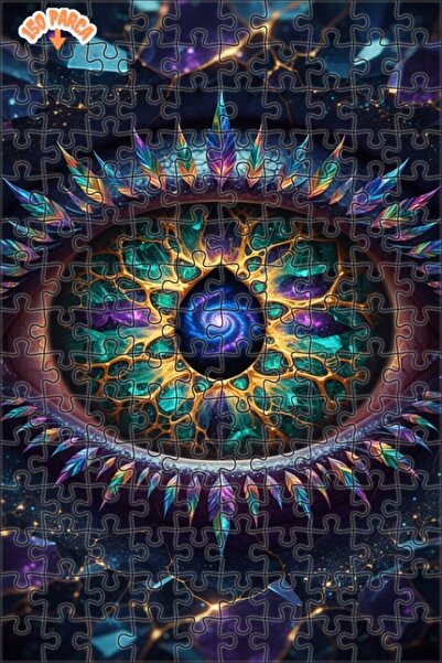 Esranın Dünyası Eye of Infinity Art Printed Double-Layer Framed Wooden Puzzle...