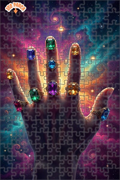 Esranın Dünyası Mysterious Galaxy Stone Rings Double-Layer Framed Wooden Puzz...