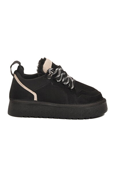Aspor Black Suede Lace-Up Unisex Children's Sports Shoes