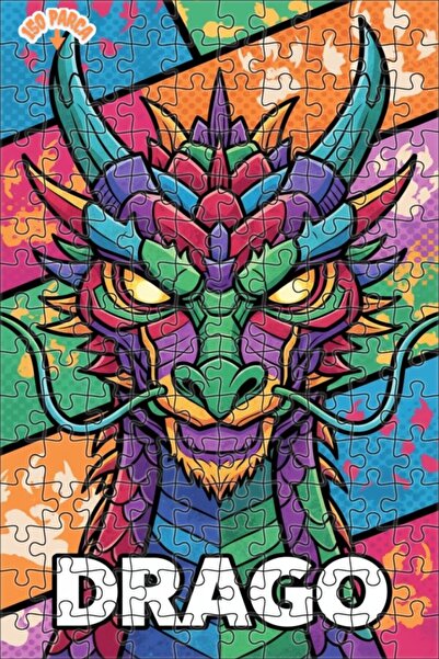 Esranın Dünyası Drago Comic Style Looking Wooden Puzzle with Double-Layer Fra...