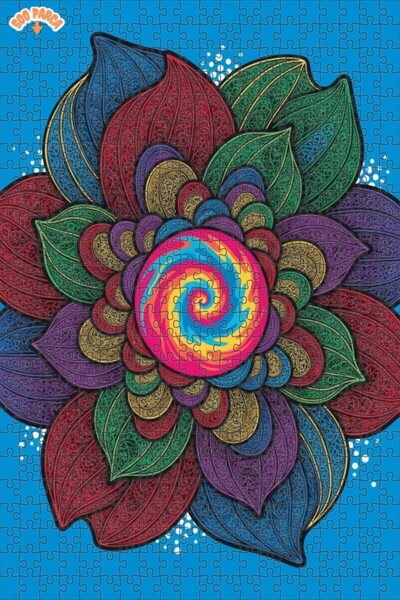 Esranın Dünyası Rainbow Floral Print Modern Art Look Double-Layer Framed Wood...