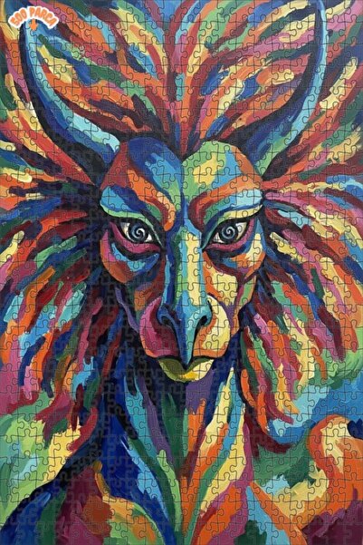 Esranın Dünyası The Lion King Modern Art Oil Painting Look Wooden Puzzle with...