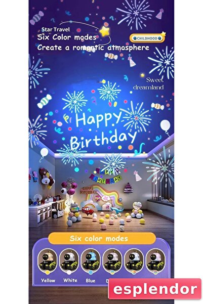 esplendor جهاز عرض على شكل روبوت تعليمي ممتع للأطفال، ضوء ليلي، رفيق النوم