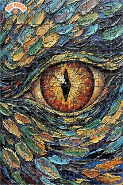 Esranın Dünyası Dragon Eye Oil Painting Lookalike Double-Layer Framed Wooden ...
