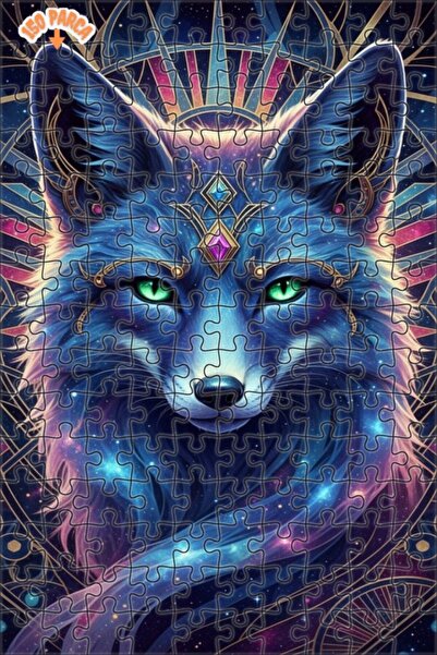 Esranın Dünyası Galactic Fox Art Double-Layer Framed Wooden Puzzle 150 Pieces...