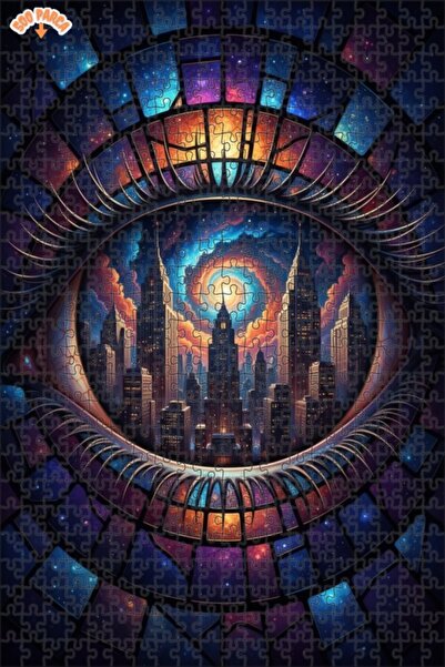 Esranın Dünyası City of the Galaxy Beyond the Eyes Oil Painting Look Art Puzz...