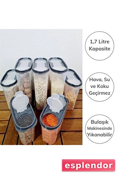 esplendor حاوية تخزين الطعام الجاف بمقياس 2 غطاء - 1.7 لتر - SA935