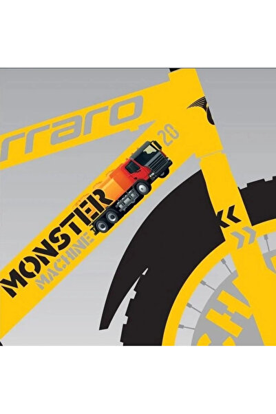 TOYFEST دراجة أطفال كارارو مونستر 20 بإطار من الألومنيوم باللون الأصفر-الرماد...