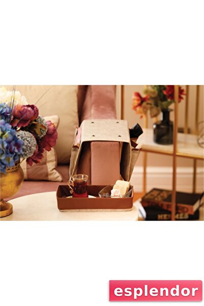 esplendor Multi-Purpose Leather Striped Pocket Sofa Edge Organizer 03938