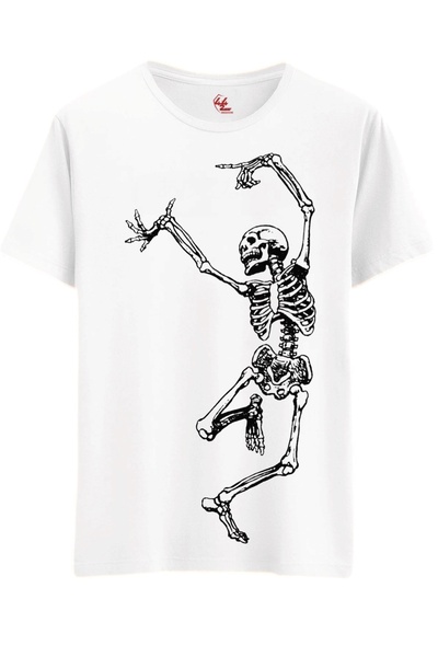 Rabona Fashion Μπλουζάκι/Φανέλα Unisex με στάμπα Rock Skeleton (Προαιρετικό)