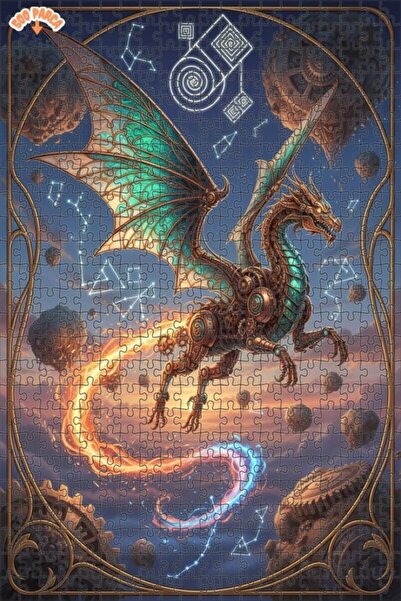 Esranın Dünyası لغز خشبي ميكانيكي على شكل تنين بإطار مزدوج الطبقات 500 قطعة 5...