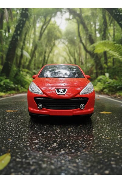 farddad Red Peugeot 207 Pull and Drop Metal Toy Car 4 Door Model Car |   Gift