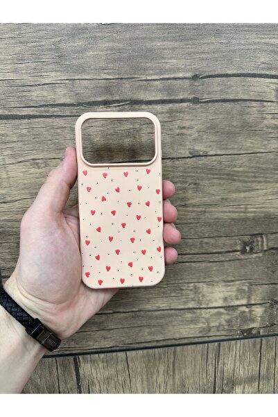 YZGOLDEN غطاء هاتف متوافق مع آيفون 17 برو مطبوع عليه قلوب صغيرة مخملية