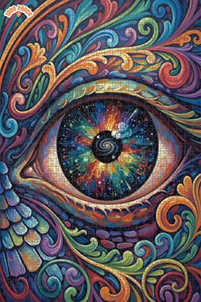 Esranın Dünyası Universal Eye Oil Painting Lookalike Wooden Puzzle Double-Lay...