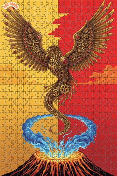 Esranın Dünyası Mechanical Phoenix Double Layer Framed Wooden Puzzle 500 Piec...