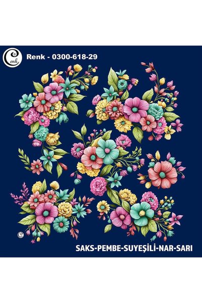 Cenk Desenli Oyalık Yazma - 0300-618