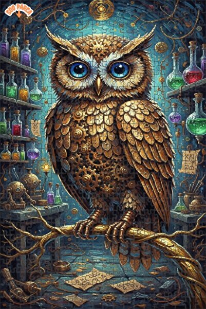 Esranın Dünyası Mechanical Owl Oil Painting Lookalike Art Puzzle 500 Pieces 5...