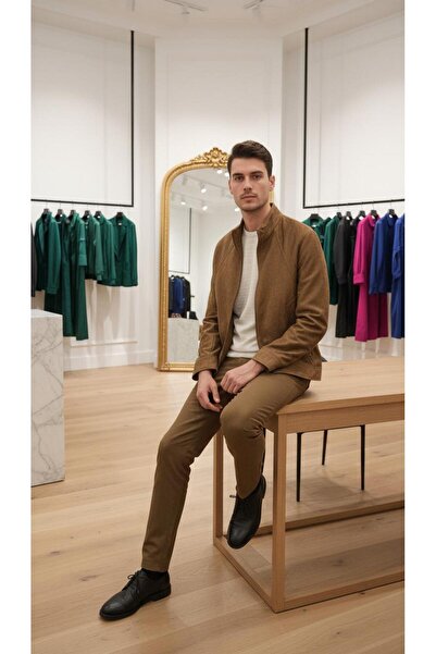 ByEmir Sütlü kahve İçi Kapitone Süet Nubuk Spor Ceket