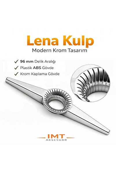 İMT AKSESUAR Lena Mobilya Kulpu 96 mm Krom Dolap Çekmece Mutfak Dolabı Tv üni...