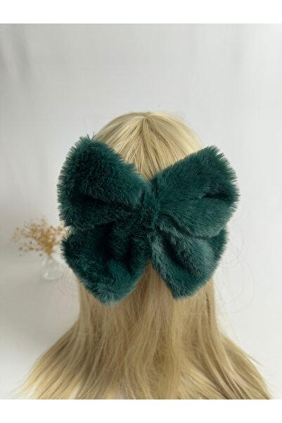 MegssStore مشبك أوتوماتيكي على شكل فيونكة باللون الأخضر الزمردي وبري