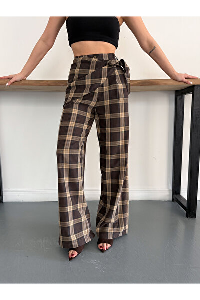 cottonage Women's Trend Plaid Shawl Pants