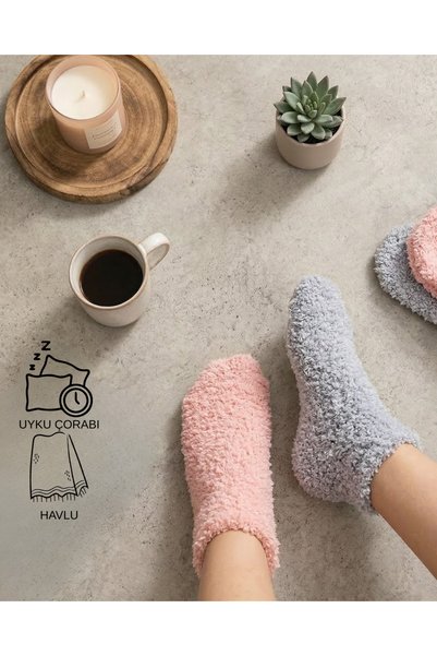 ayakizi socks 2 Pairs of Women's Towel Sleep Socks