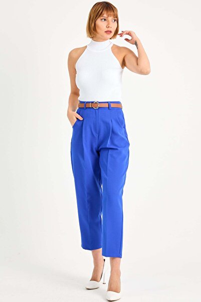 zenne Belt Pack High Waist Pants Cobalt