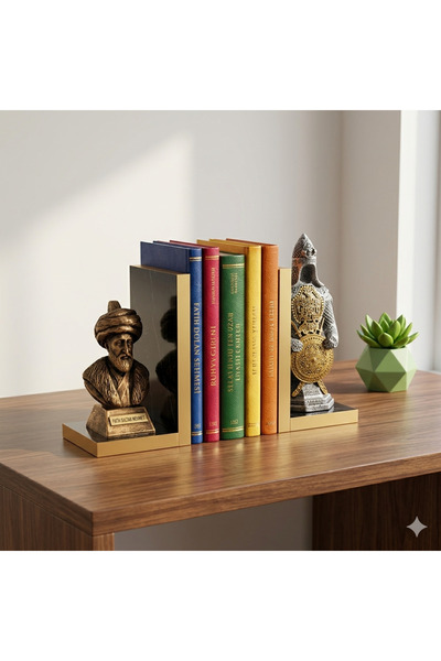 ACAYİPBİUSTA Fatih Sultan Mehmet ve Osmanlı Askeri Figürlü Dekoratif Kitap Tu...