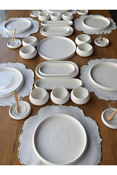 ROSSEV Porselen Kahvaltı Takımı 6 Kişilik 47 Parça Limpio