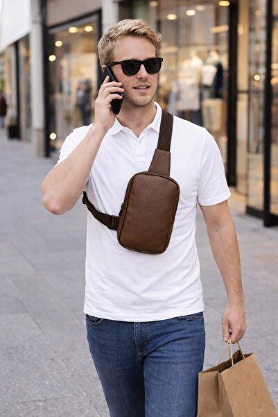 redbuttonkidsstore KAHVERENGİ Erkek Göğüs Çantası