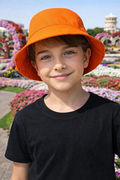 MARBERRY Πορτοκαλί ανδρικό καπέλο τύπου bucket Βαμβάκι τεμαχίων