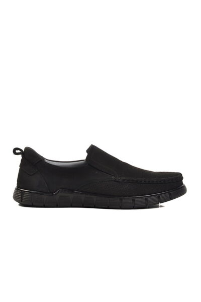 Aspor Black Nubuck Genuine Leather Men's Casual Shoes
