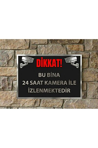HobiShop Dikkat 24 Saat Kamera ile İzlenmektedir Uyarı Levhası – Metal Tabela...