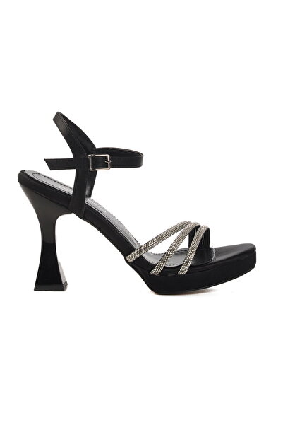 Aspor Black Thin Heeled Women's Evening Dress Shoes