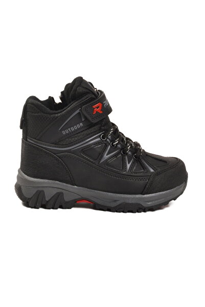 Aspor Black Fleece Zippered Boys' Outdoor Boots