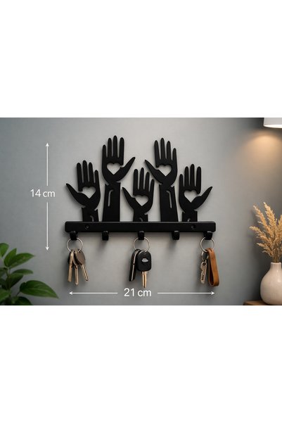 Serüven 3D Helping Hands Design Key Hanger – Decorative Wall Hanger (21X14 cm) Plastic 3D Printing