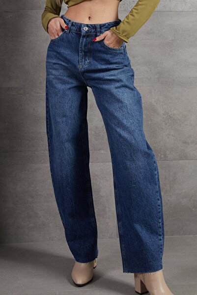 zenne High Waist Wide Leg Jeans Blue