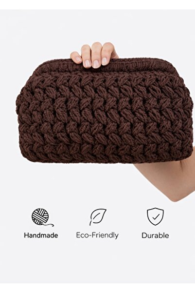 BY MİMİMU El Yapımı Örgü Portföy Clutch Çanta