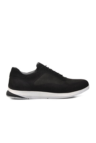 Aspor Black Nubuck Men's Sneaker Shoes (Large Size)