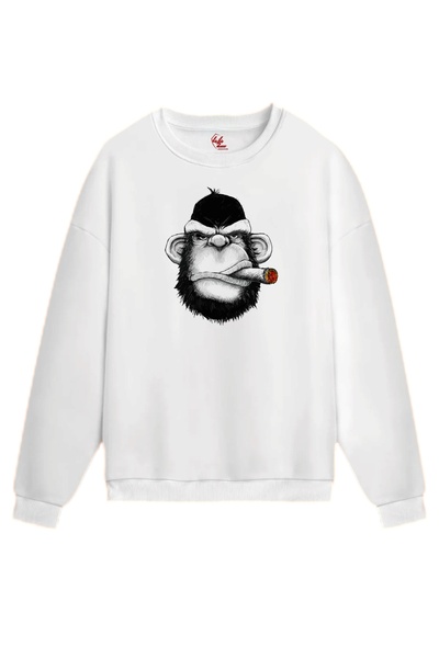 Rabona Fashion Mahalle's Elder Gorilla Design Sweatshirt / Hoodie (Optional)