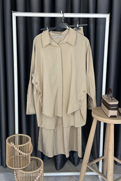 EGZOTİK ASORTİK Double Pants Set-Stone Stone