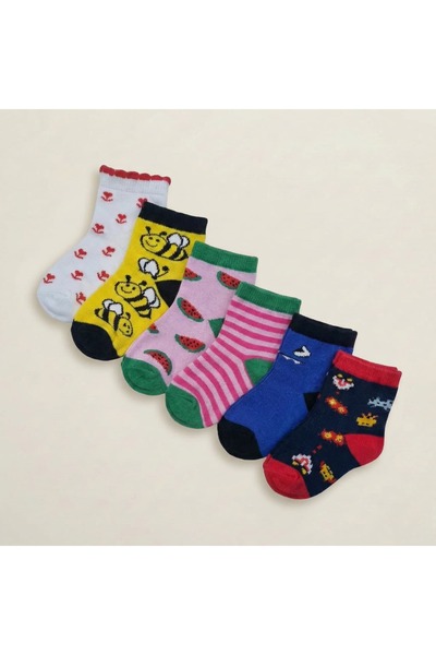 LOOFI Children's sock set (1-3 years) with colorful designs - 6 pieces