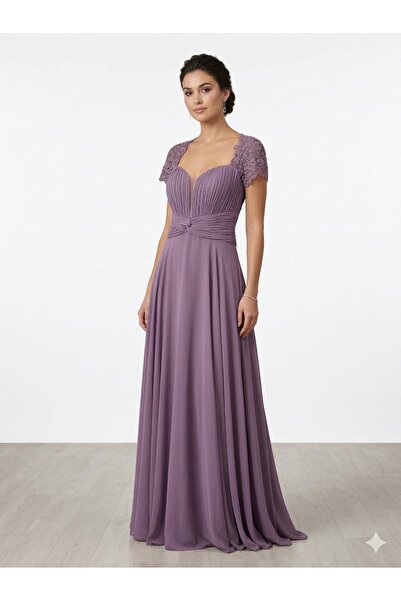 So Lady Çiçek Detaylı Dantelli Elbise 1001