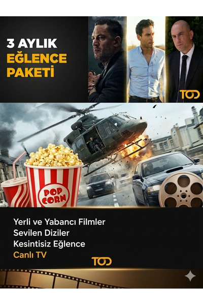 TOD 3 Aylık Eğlence Paketi (Web + Cep + Tablet + Smart Tv)
