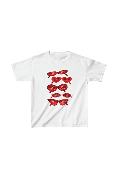 Bravebell Tricou cu imprimeu grafic cu ochelari albi și roșii