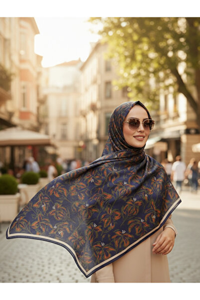 tuaipek شال قطني بنقشة زهور زاهية مقاس 75x185 سم