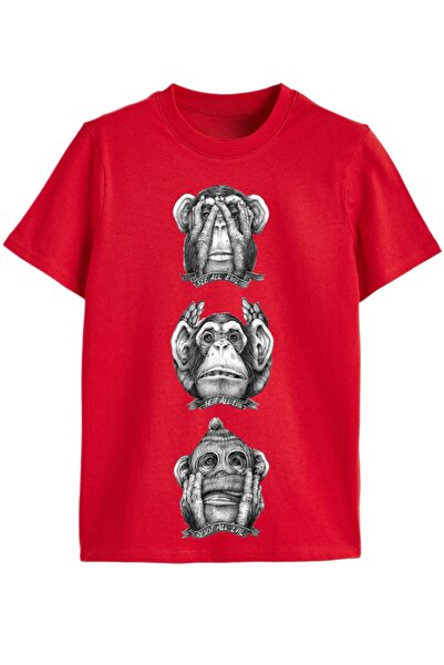 Rabona Fashion Παιδικό μπλουζάκι με σχέδιο Wise Monkeys